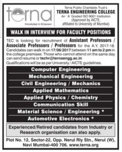 TERNA Recruitment 2017