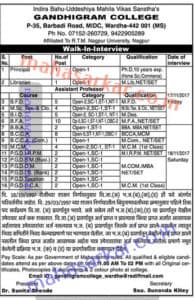 Gandhigram College Faculty Recruitment 2017