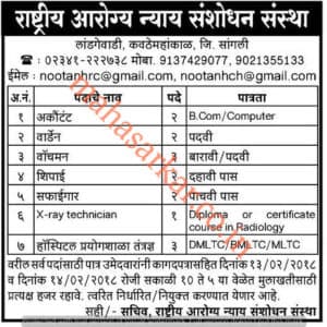National Health Law Research Institute Recruitment 2018