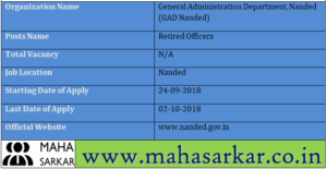 GAD Nanded Recruitment