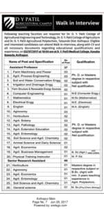 DYP Teaching Faculty Recruitment 2017